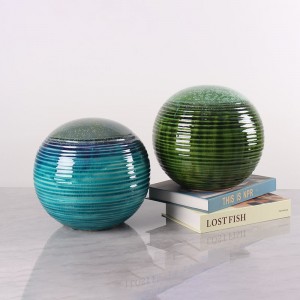 Reaktive Glasur und Kristallglasur, runde Keramikkugel, Heimdekoration