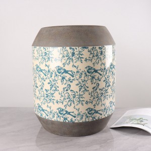 Eenzegaarteg Decal Design Outdoor Indoor Crackle Glasur Keramik Hocker