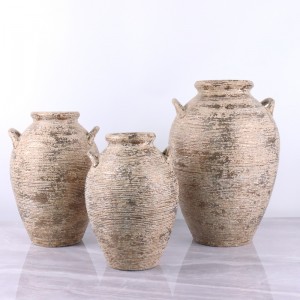Bag-ong Naugmad nga Red Clay Fired Metal Glaze Garden Planter & Vase