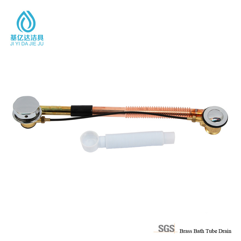 High Quality for Antique Brass Pop Up Drain - Bathtub Waste and Overflow Brass Bath Tube Drain – Jiyida Sanitary