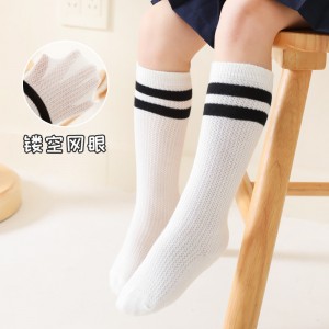 Sifot Wholesale Summer Breathable Custom Soft Cotton Striped White Baby School Tube Socks