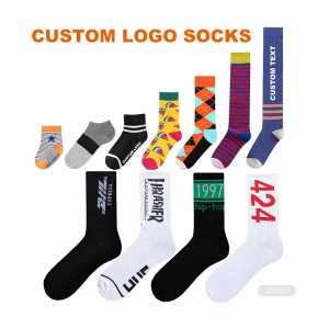 Sifot Personalized Sox Knitted Cotton Jacquard Logo Crew Miesten sukat Custom Sock Manufacturing Räätälöidyt sukat miehille