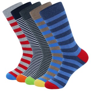 Sifot Wholesale Plus Size Cotton Knee High Compression Sports Socks Colorful Stripes Long Knitting Socks for Men