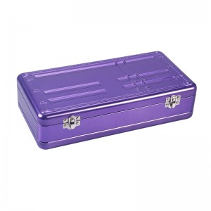 جعبه حلبی مستطیلی لولایی با قفل و اتصالات پلاستیکی ER2067A برای مراقبت از پوست