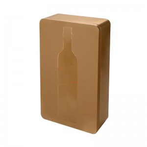 Rectangular hinged kotak tin ER2376A-01 pikeun anggur