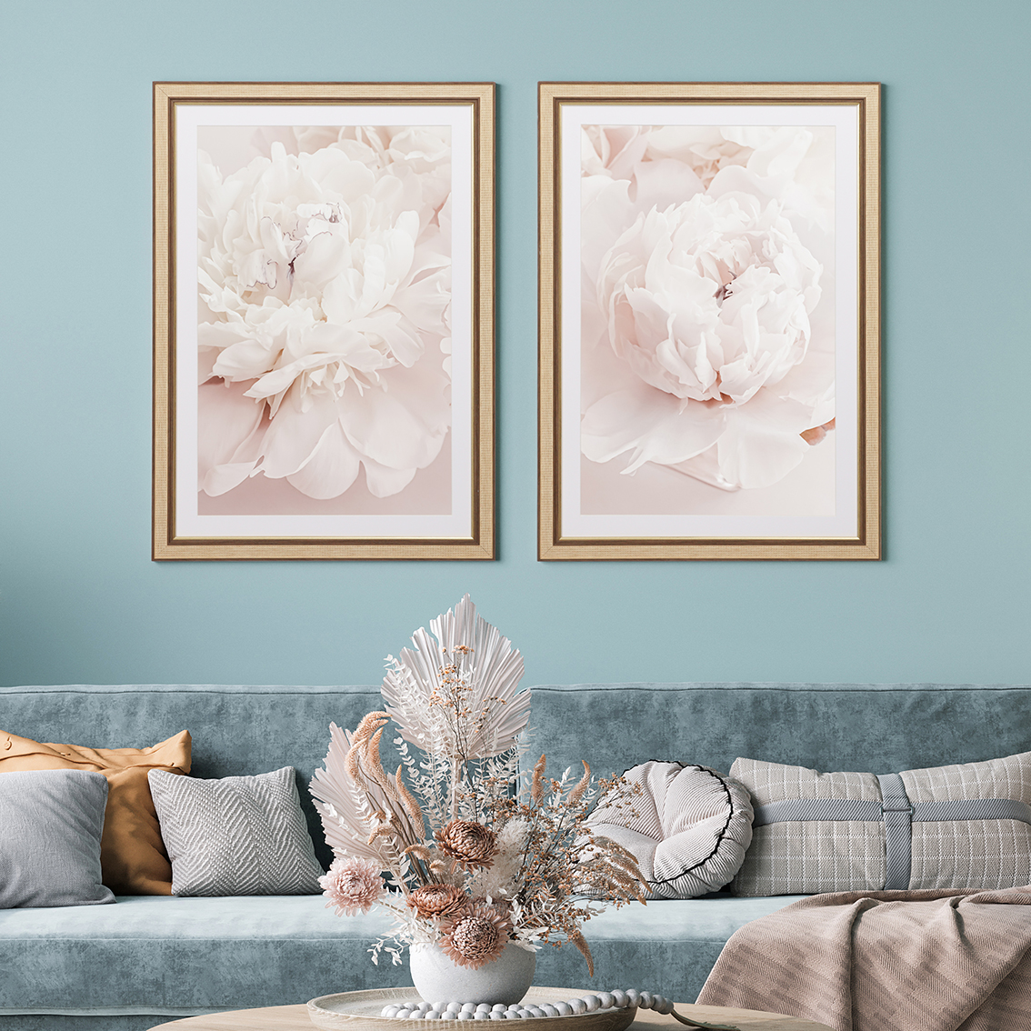 Pastel Peony Floral Wall Art