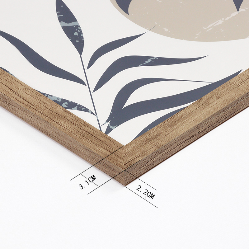 Set saka 3 Framed Boho Tropical Plants lan Geometris Wall Art