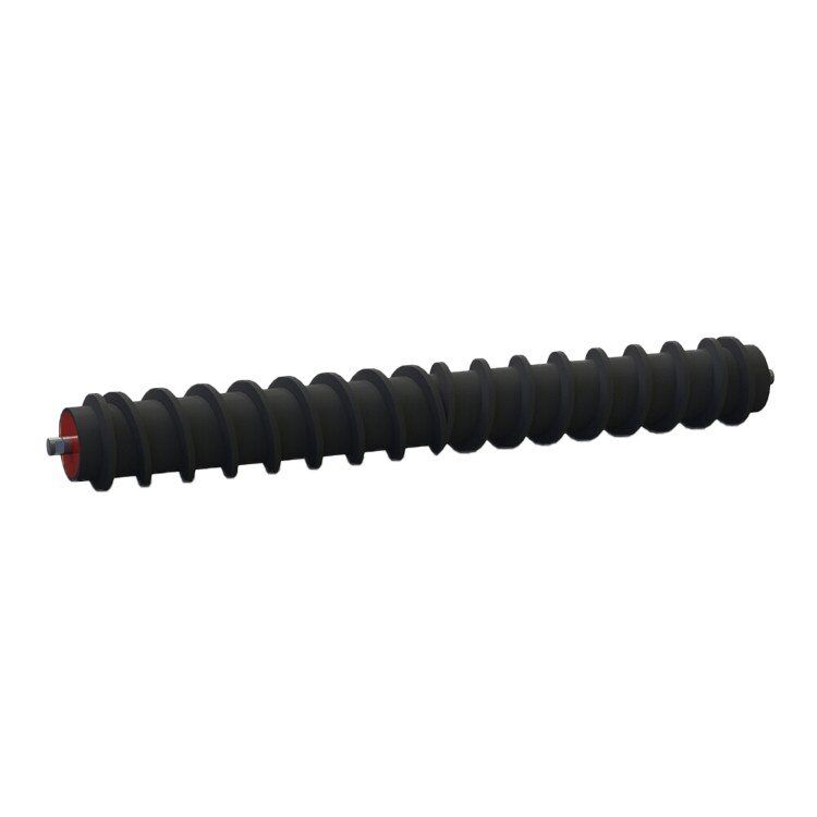 Steel Screw Rubber Spiral Roller for industry machinery belt conveyor