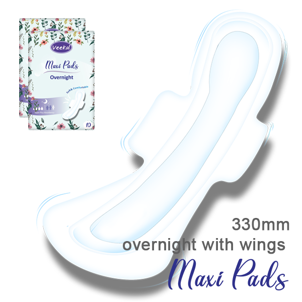 Maxi Pads overnight with wings 330mm