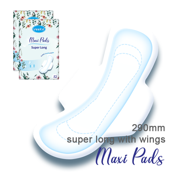 Maxi Pads super long with wings 290mm