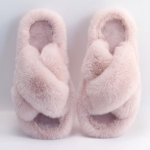 Gril Palang Faux Bulu Slippers