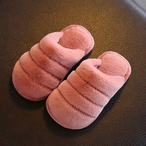 Pantuflas de interior para niños cálidos de invierno rosa lindo