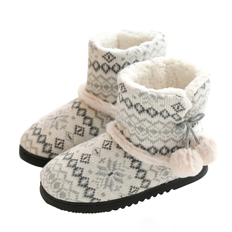 Ladies Warm Soft Winter Pom PomIndoor Boots Featured Image