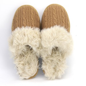 Pantofla për ambiente të jashtme me pelushë të ngrohtë për dimër