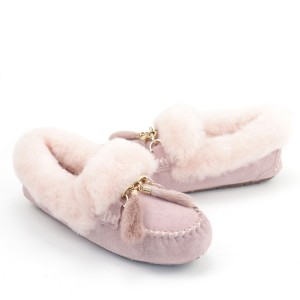 Women Classic Real Sheepskin Moccasin Slippers Shoes