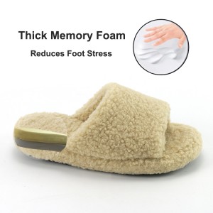 Custom Soft Comfortable Thick Memory Foam Indoor Cozy Lamb Fur Slippers