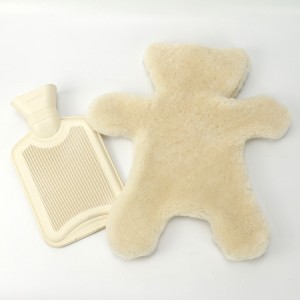 Cute Animal Bear Style Premium Sheepskin Bag Մեծ 1L տաք ջրի շիշ Պատվերով ծածկ