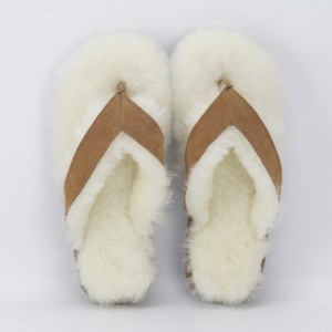 Papuci Flip-Flop din piele de căprioară de vacă de modă pentru interior în aer liber