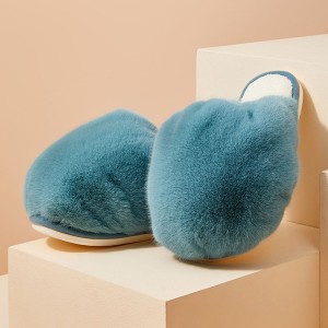 Wholesale Women Winter Warm Bag-ong Design Cat Patte Style Soft Vegan Big Fur Slippers