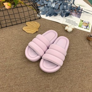 Kustom Kedatangan Baru Warna-warni Satu Tali Rumah Empuk Puff Sofa Slide Sandal Untuk Wanita