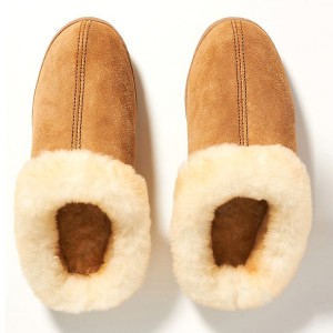Omenala oyi na-ekpo ọkụ Unisex Fluffy Outdoor Loafers Sheepskin Fur Slipers