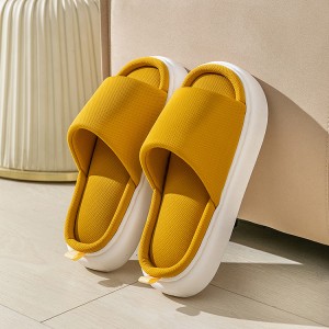 Pantuflas de interior dunha correa de malla suave de espuma viscoelástica de suela grosa de casa personalizada para mulleres