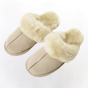 Зимни топли дамски чехли с остри овчи
