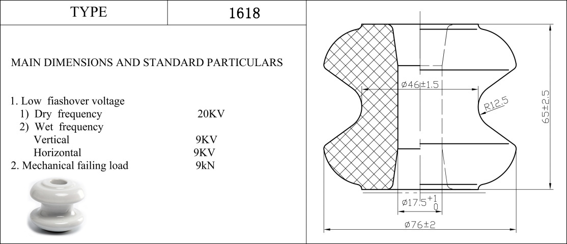 Isolatori elettrici in porcellana per grilli BS 1618 per bassa tensione (6)