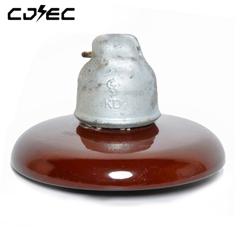 ANSI ceramic disc suspension insulators አጠቃላይ አይነት የሚያብረቀርቅ የሸክላ ዕቃ መከላከያ 52-3