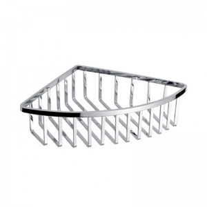 China wall mount sus 304 stainless steel storage basket rack shelf bathroom corner shelf