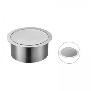 Round hotel kitchen bathroom recessed built-in stainless steel flip lid waste container trash can bin cover