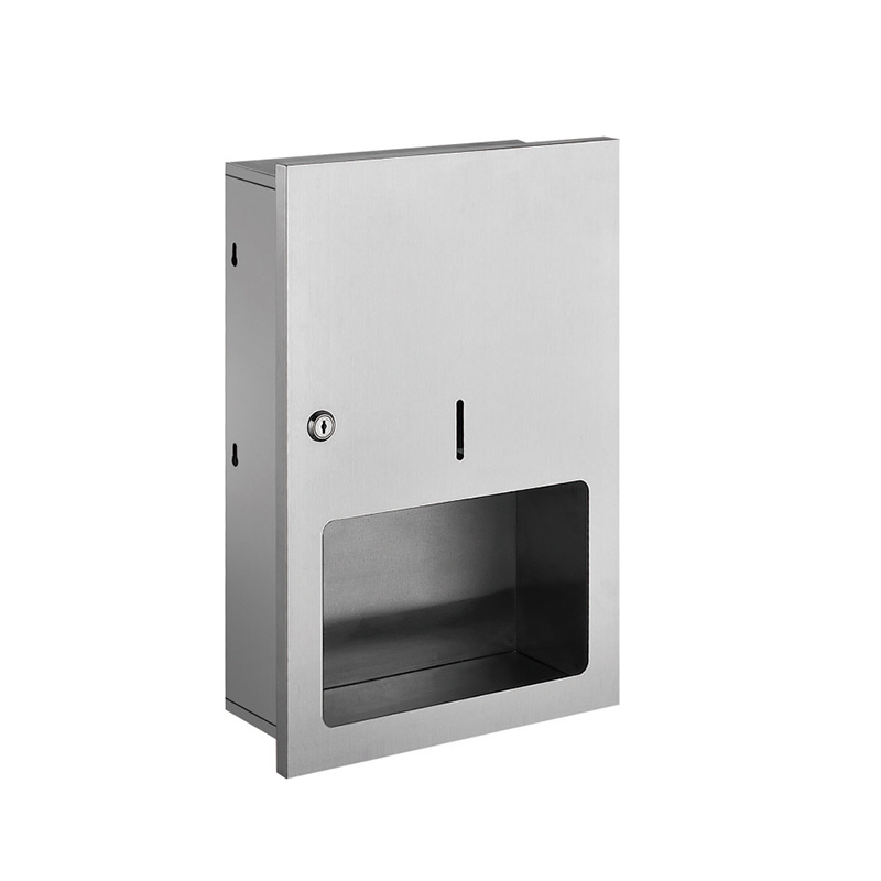 Office building SUS304 stainless steel manual recessed toilet tissue holder multifold paper towel dispenser Featured Image