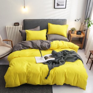 Bedding hot selling solid color double-sided four-piece set