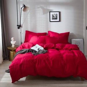 European style simple solid color bedding set of four