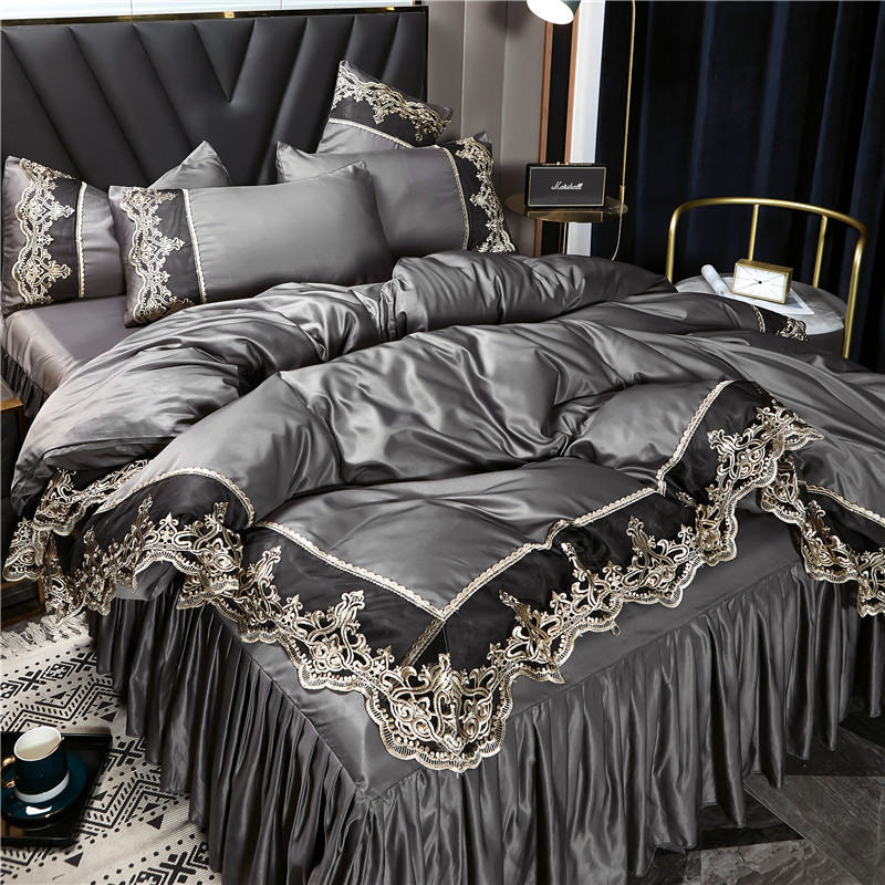 Summer Continental Lace Bed Skirt Four-piece Set Featured Image