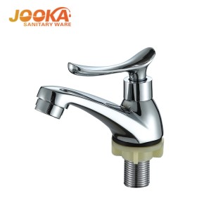 chrome single lever bathroom sink faucet