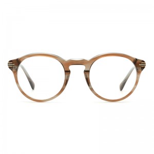 2022 1727 luxury designer optical frames trendy stripe color hand made glasses frames classic round metal decoration eyeglasses-cc