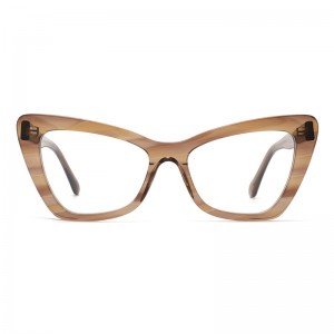 2022 1731 brand designer acetate optical frame modern cat eye optical eyewear strip transparent color eye glasses-cc
