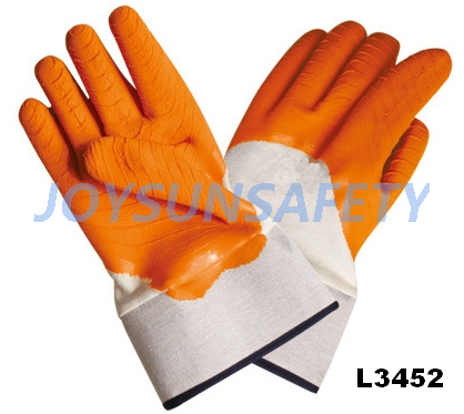 L3452 latex coated gloves safety cuff