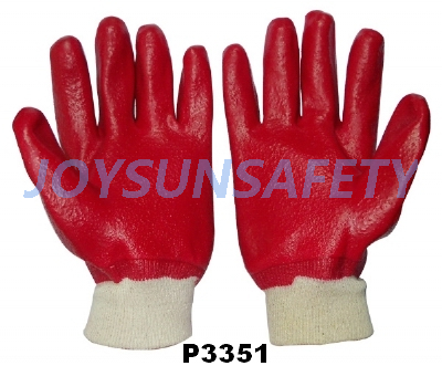 P3351 PVC coated gloves rough finished