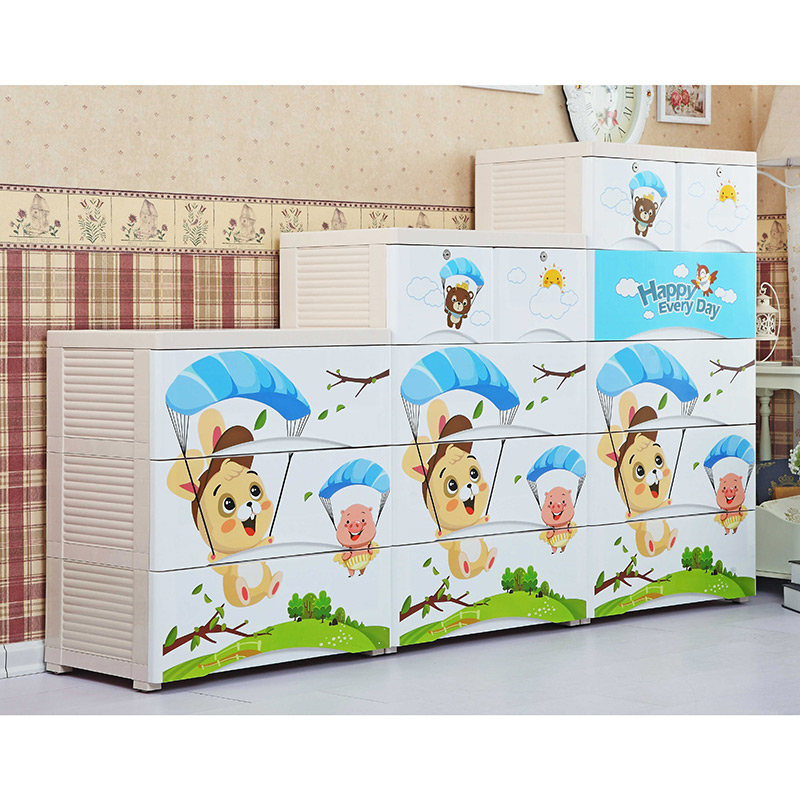 Armari de plàstic de venda directa de fàbrica Armari de calaixos d'emmagatzematge per a nens