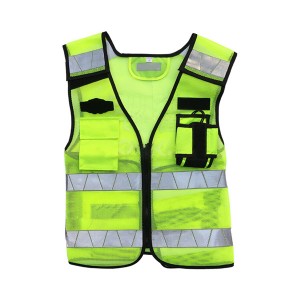 Armilla de trànsit de malla de roba de seguretat amb armilla d'advertència de seguretat amb banda reflectant