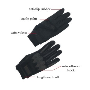 كۆپ ئىقتىدارلىق تاكتىكىلىق سېزىمچان ئېكرانلىق Fleece Duty Gloves