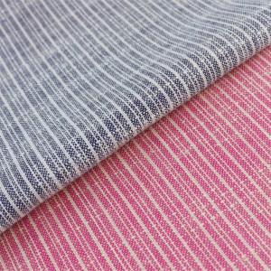 Taas nga kalidad nga China Rayon Linen Fabric Stripe Woven Yarn Dye Fabric