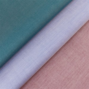 100% မူရင်းစက်ရုံ China Classic Shirts Fabric 100% Cotton 103GSM ချည်ဆိုးဆေး Woven Chambray