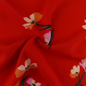 Toptan Çin fabrika kumaş üzerine basılmış yeni tasarım parlak renkli çiçek suni ipek kumaş
