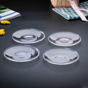 China Factory Decoración de vodas Placa de cargador de vidro transparente redonda debaixo dos pratos