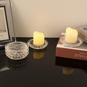 Διαφανές γυάλινες πλάκες κεριών 3 ιντσών Διαφανές γυάλινο σουβέρ για κερί