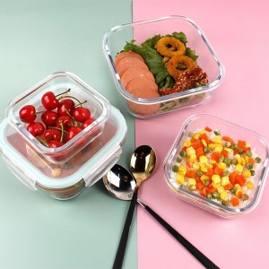 Bekas Penyimpanan Makanan Kaca Jelas Mangkuk Pengadun Kaca Mangkuk Kaca Salad