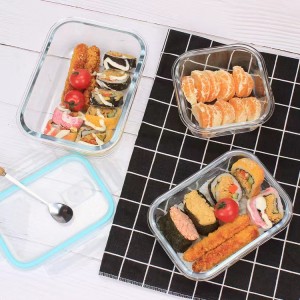 מיכלי אחסון שקופים קופסת מזון עם מכסה קערת זכוכית סודה-ליים
